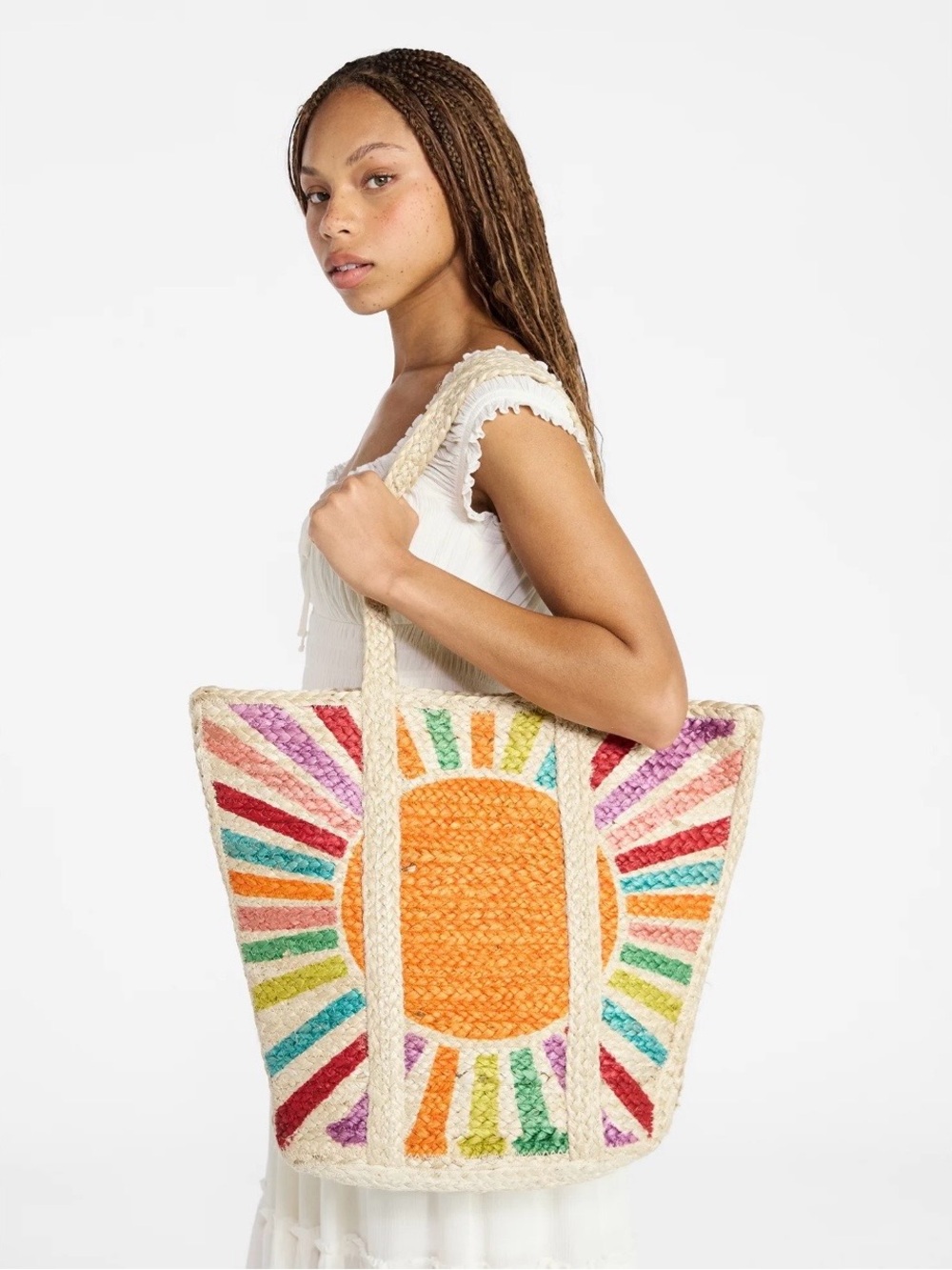 No Boundaries Women's Sun Jute Tote Bag - Picture 5 of 5